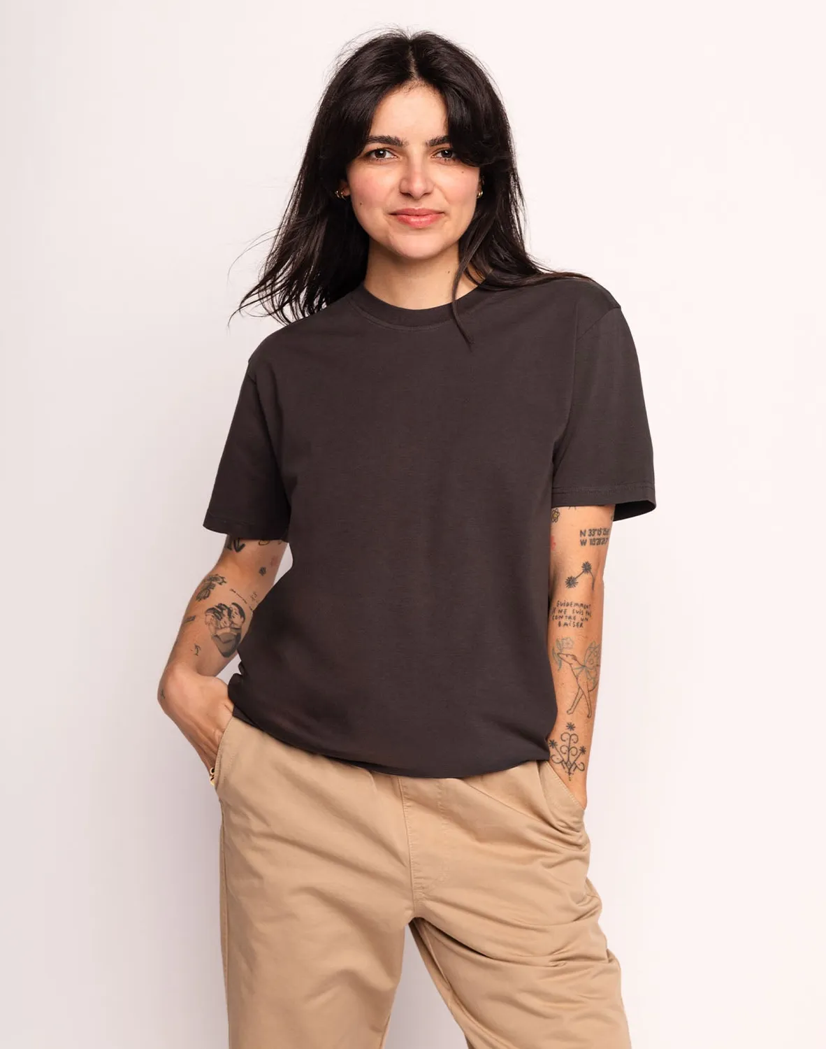 OLOW Basico t-shirt noir carbone coton bio