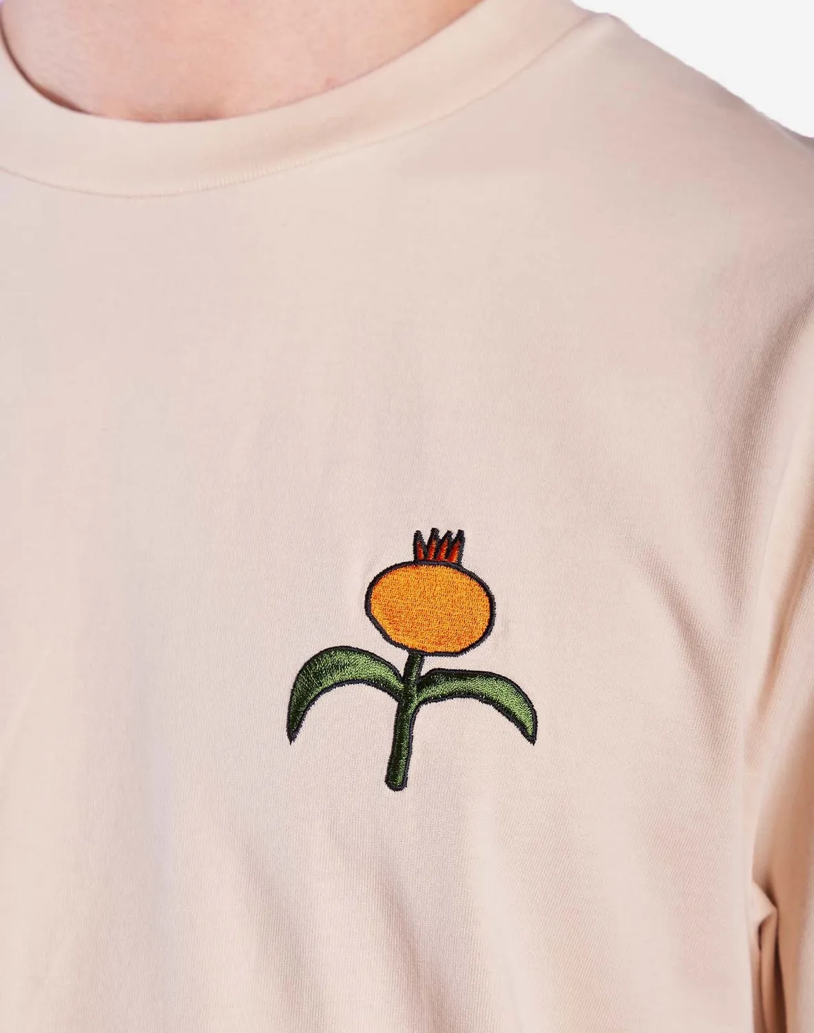 Olow Poppies t-shirt ample crème coton