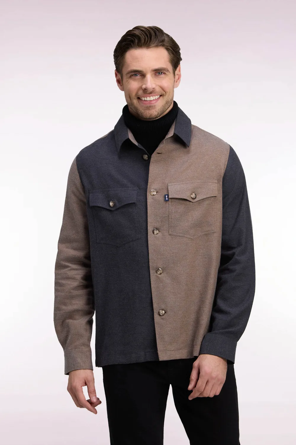 Eden Park Club Classique H26PAMSU0022 surchemise coton camel kaki