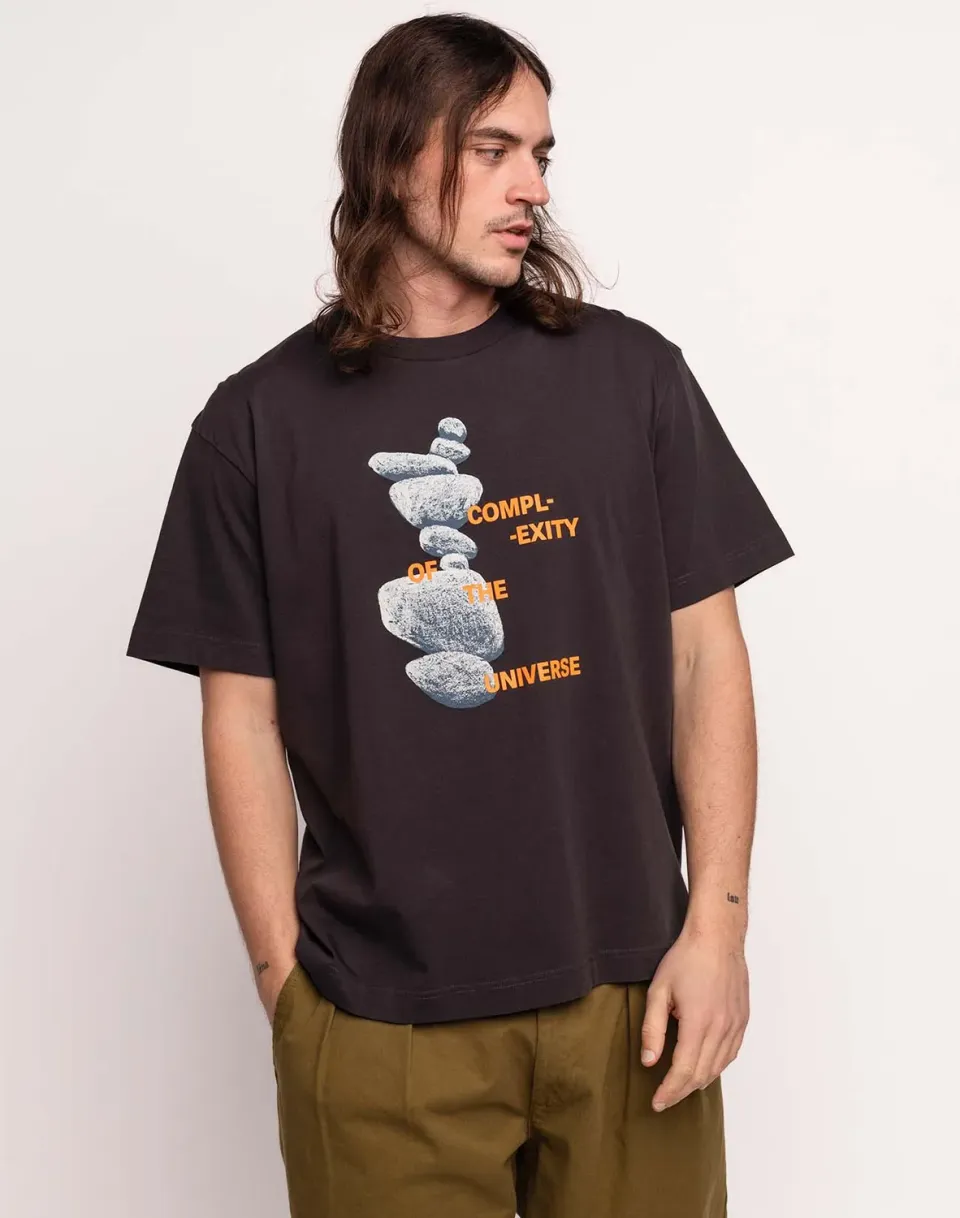 OLOW Universe t-shirt homme noir carbone coton bio