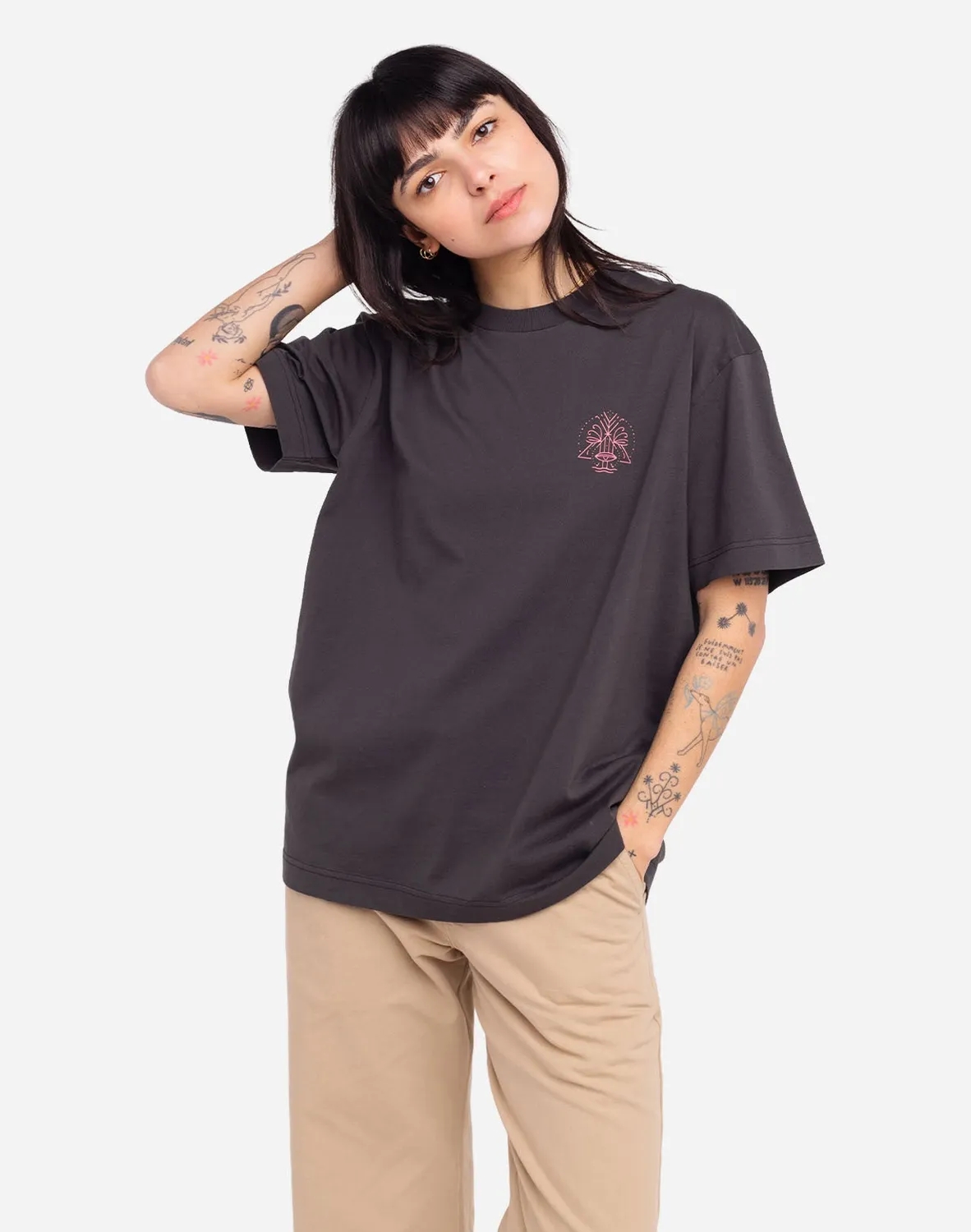 OLOW Gaya t-shirt ample noir carbone coton bio