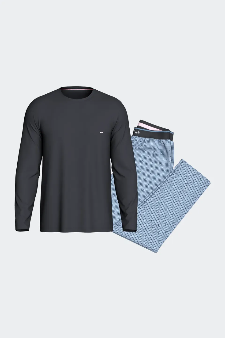 Eden Park ensemble pyjama homme coton bleu T-shirt pantalon pois