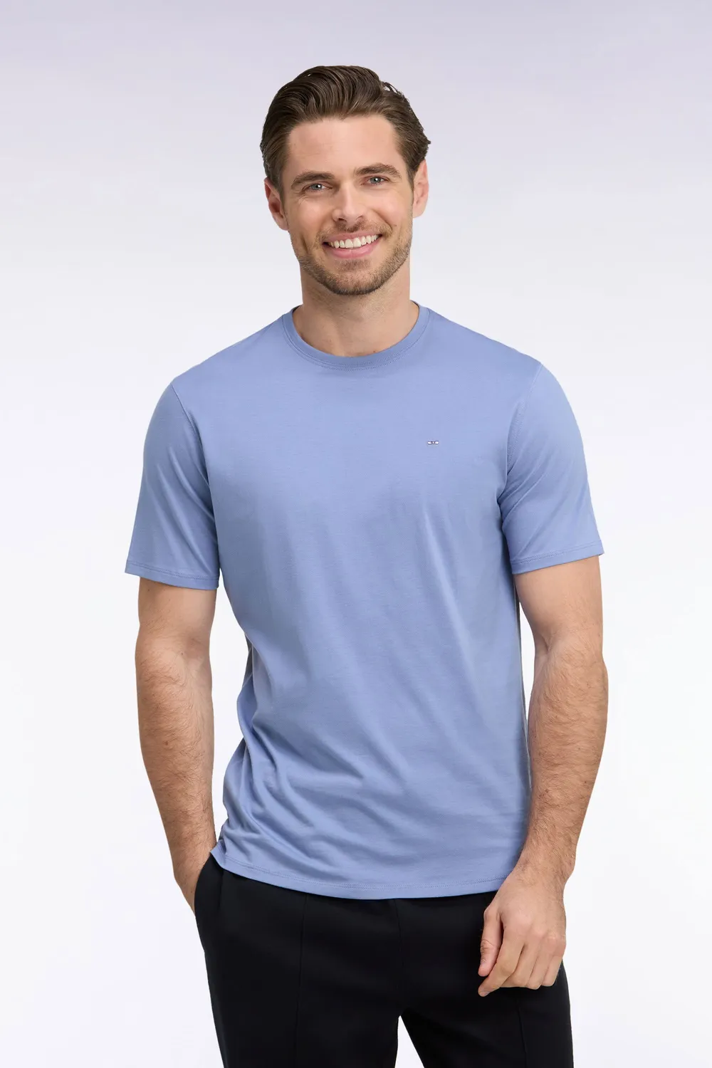 Eden Park H26MAITC0005/BLC8 t-shirt bleu coton col rond