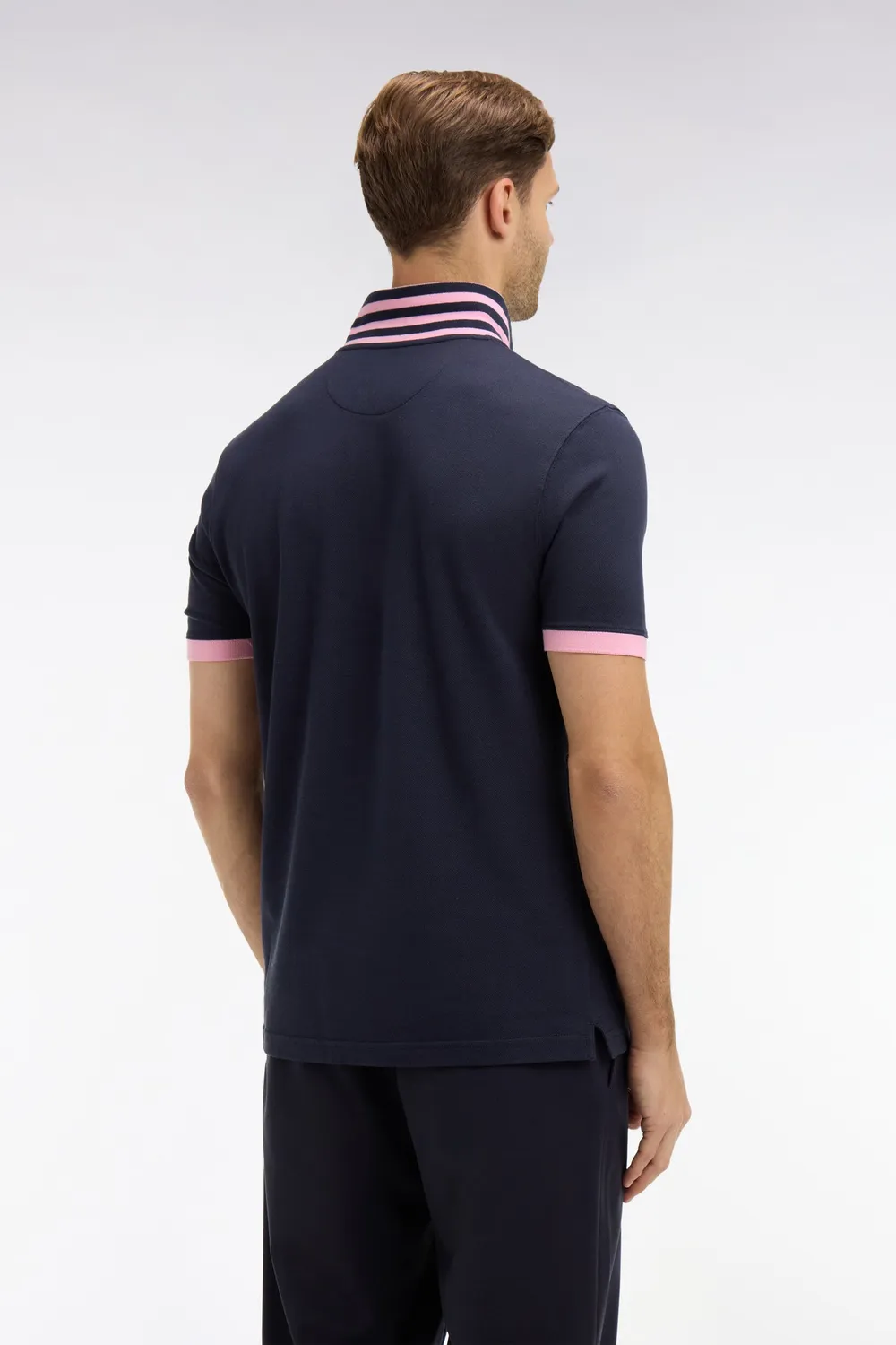 Eden Park polo coton pima bleu marine manches courtes