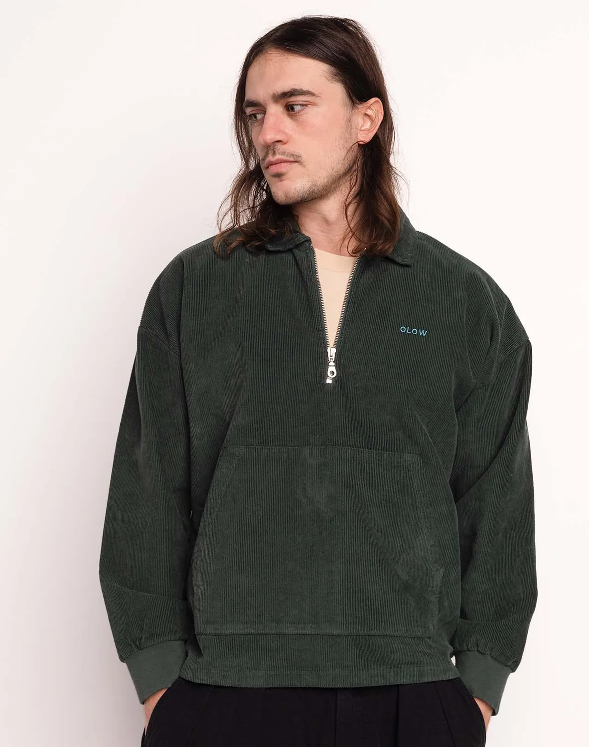 Olow Manso sweat vert mélèze velours