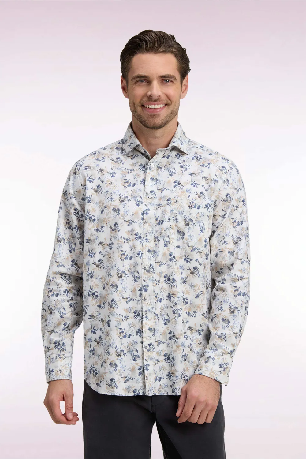 Eden Park Club Classique H26CHECL0082 chemise écru motif
