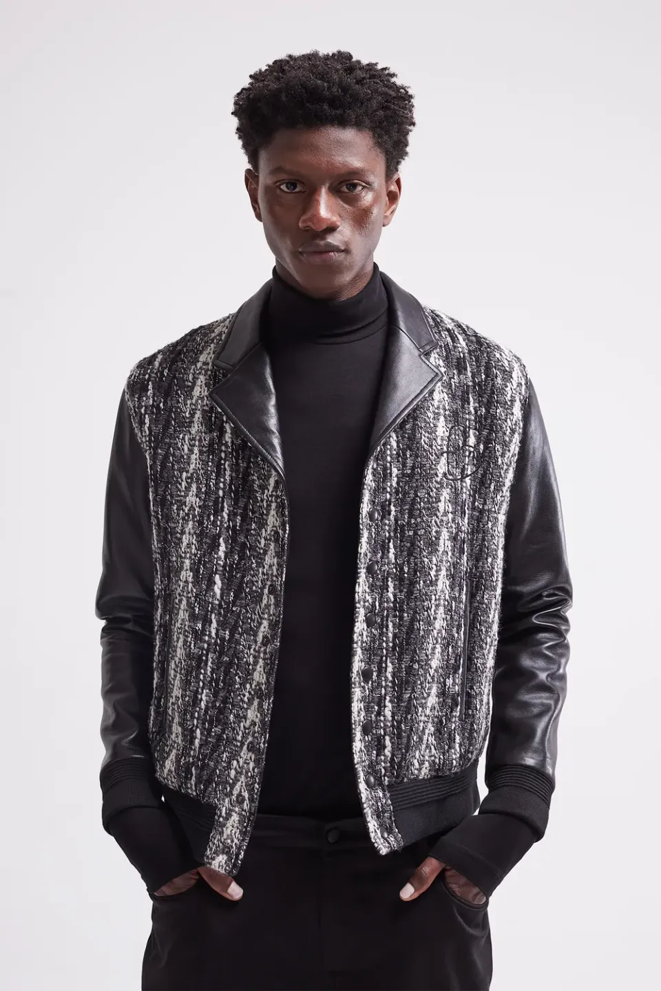 French Deal Évolution veste laine cuir agneau