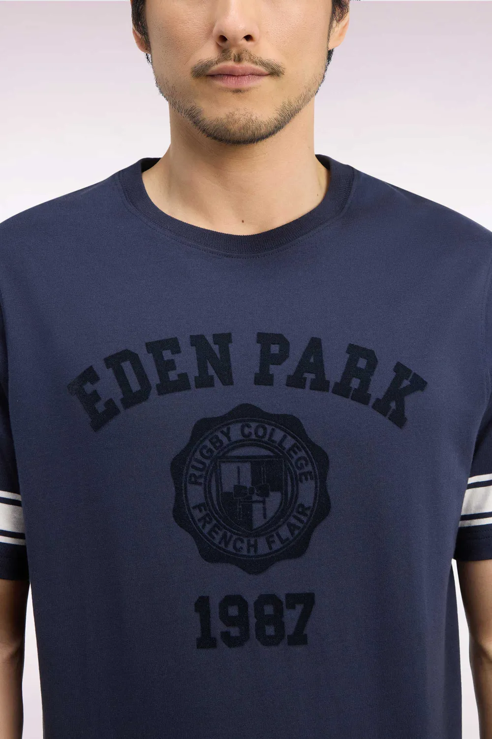 Eden Park t-shirt coton marine sérigraphié coupe droite
