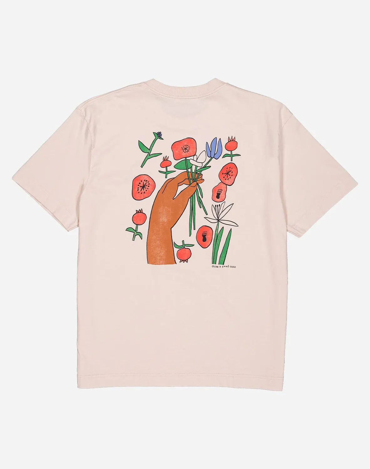Olow Poppies t-shirt ample crème coton