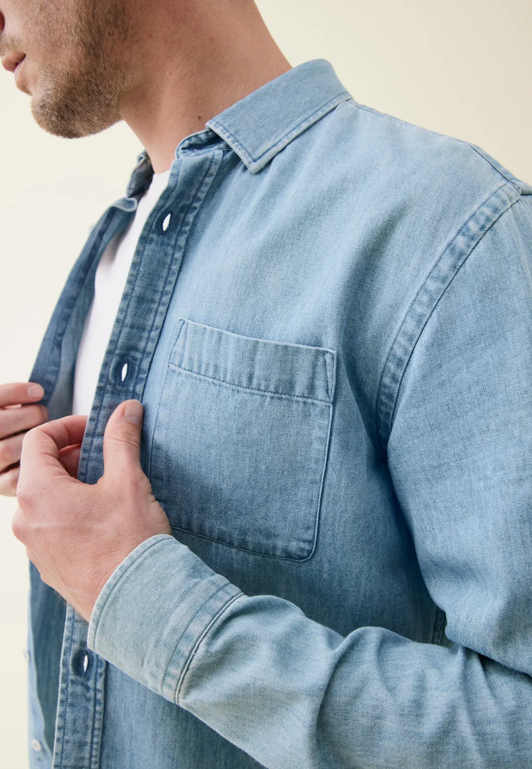 Loom chemise en jean chemise bleu moyen robuste