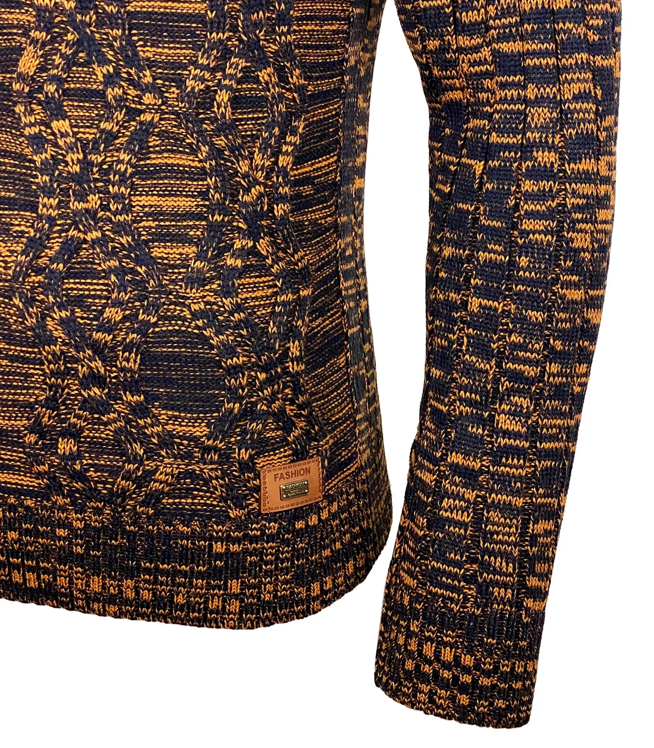 Subliminal Mode BX291 pull homme col montant noir grosse maille