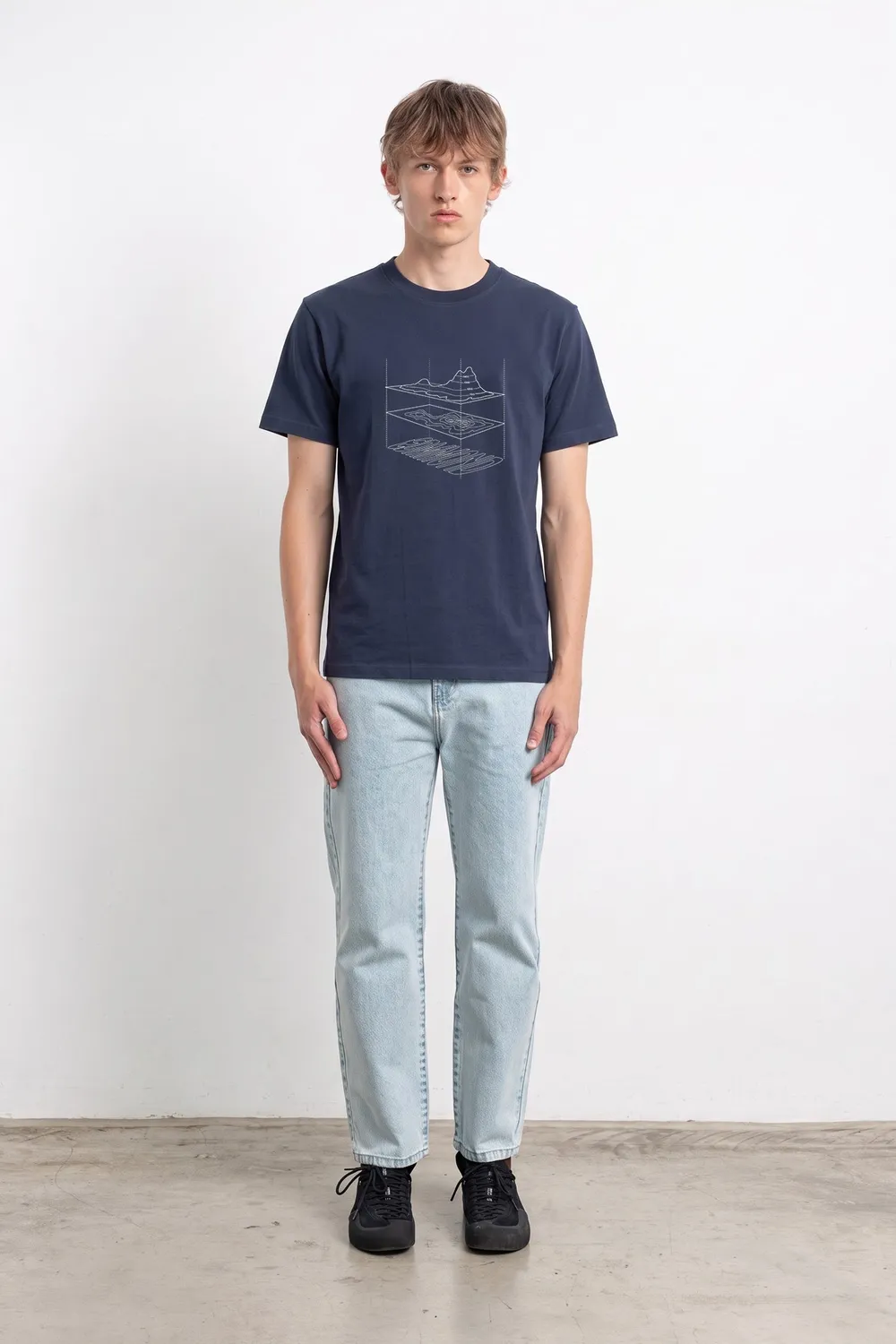 Edmmond Studios Layers t-shirt marine topographique