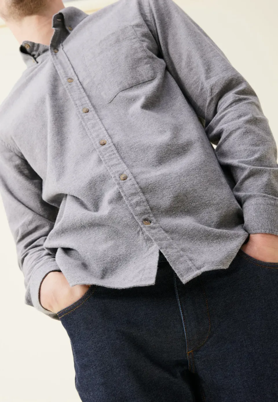 Loom La chemise en flanelle chemise camel L chaude