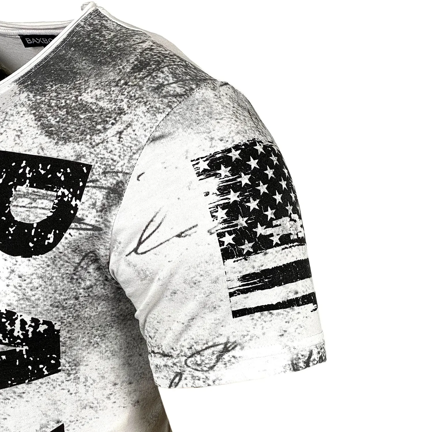Subliminal Mode BX08 t-shirt homme coton bleu imprimé U.S.