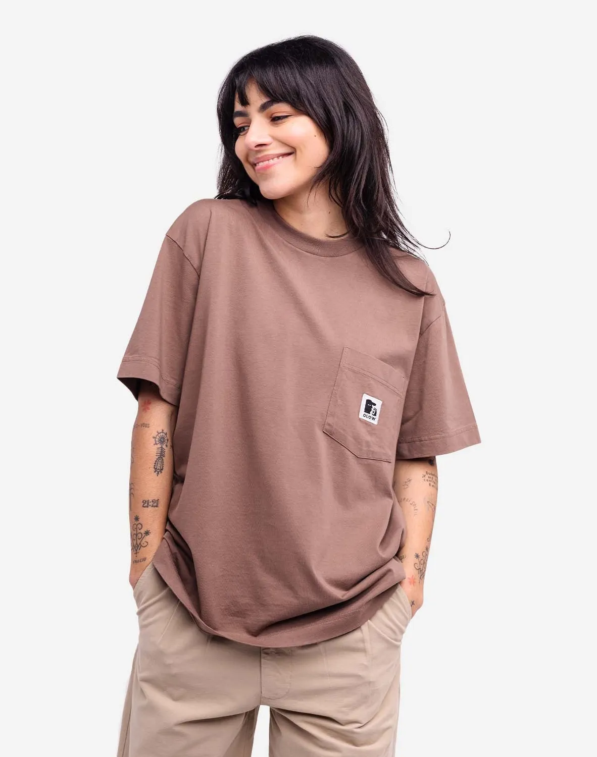 Olow Japo t-shirt ample taupe coton