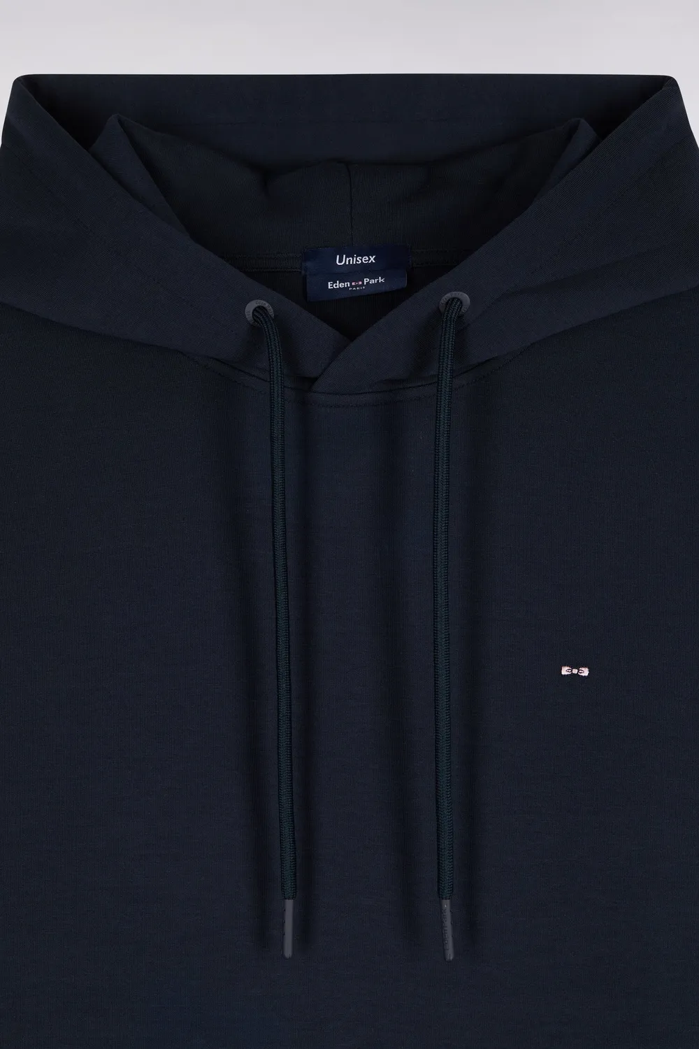 Eden Park sweat capuche interlock marine unisexe coupe loose