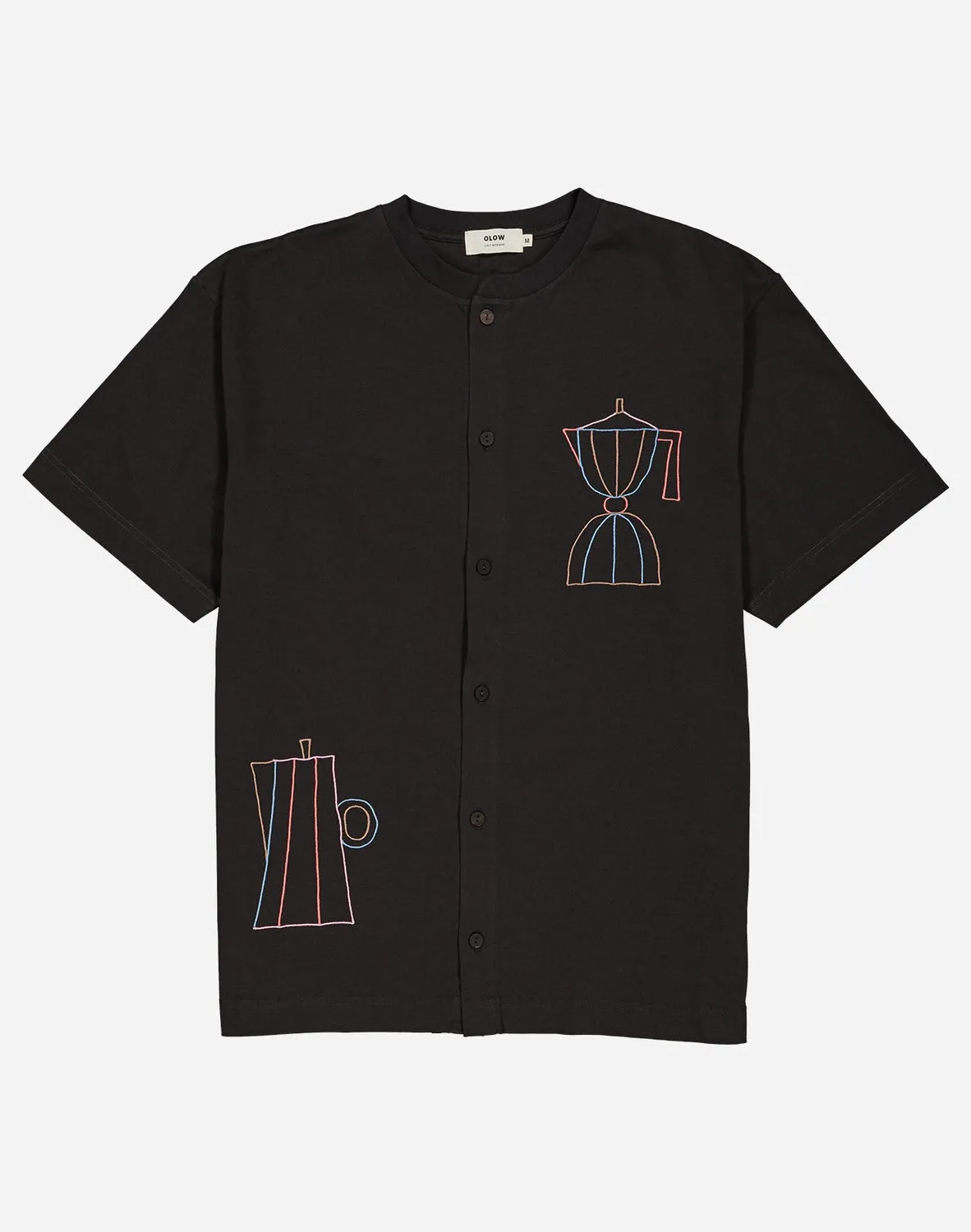 OLOW Moka t-shirt boutonné noir carbone