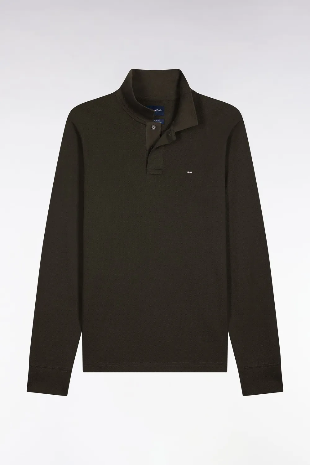 Eden Park polo manches longues kaki polo droit coton Pima