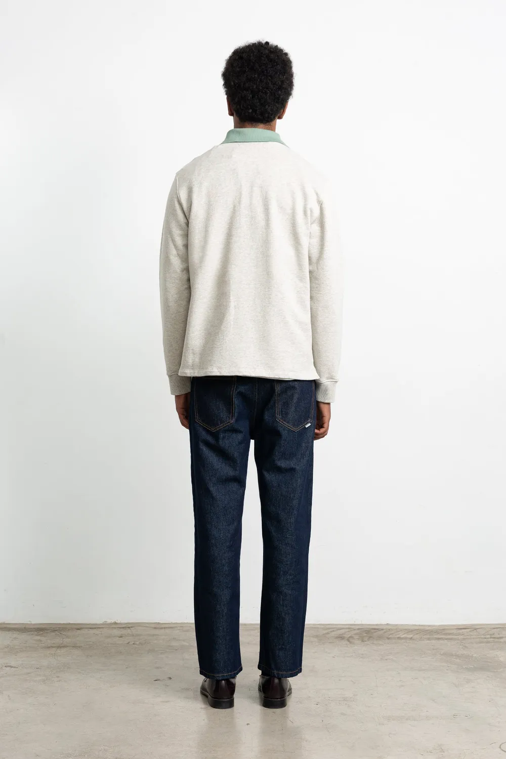 Edmmond Studios Minilogo Zip polo gris chiné 450g