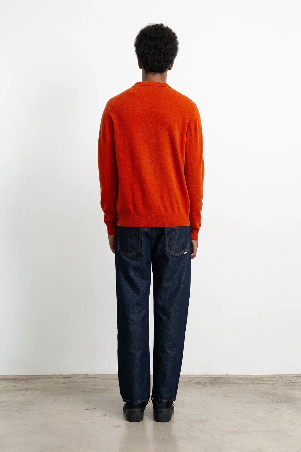 Edmmond Studios Wool Polo Plain Orange polo orange en laine