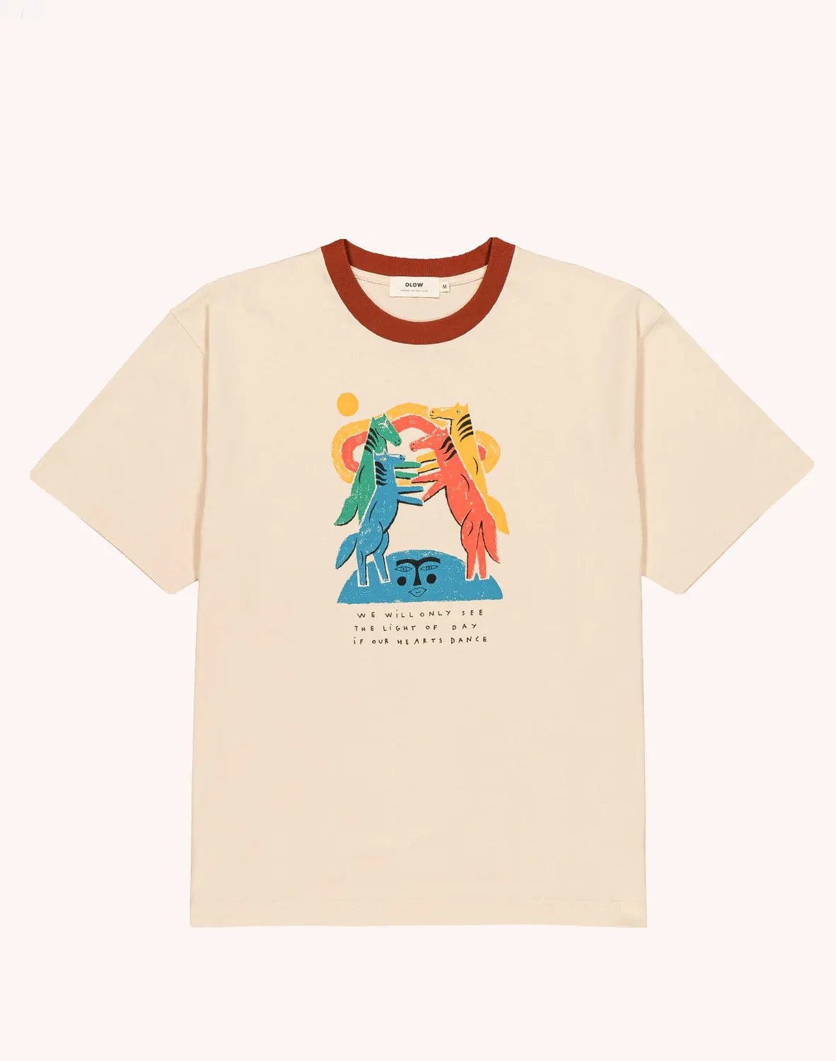 Olow Heart Emotion t-shirt crème coton bio ample