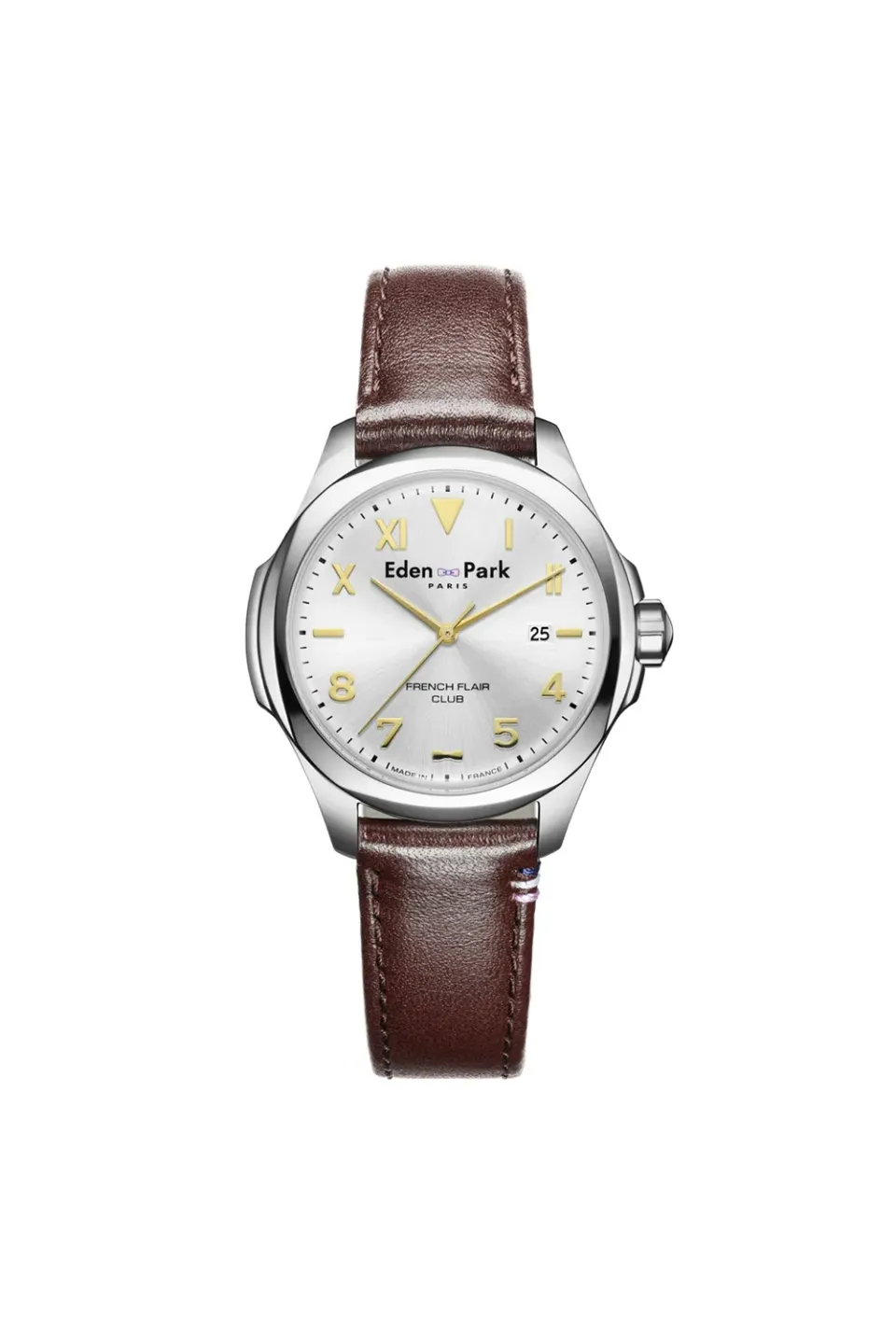 Eden Park Club montre cuir brun 42mm quartz