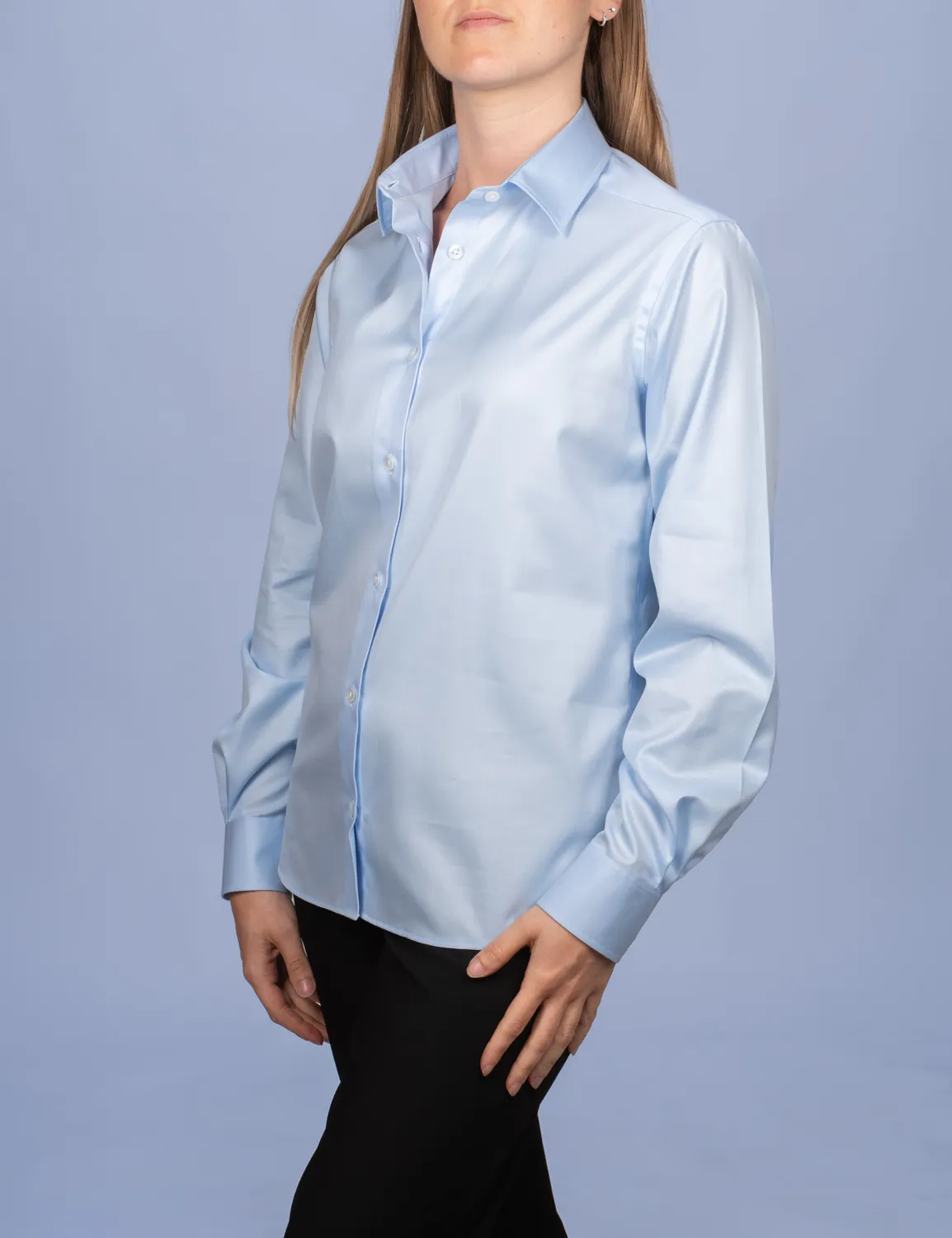 La Chemise Française Twill Fin chemisier femme bleu ciel