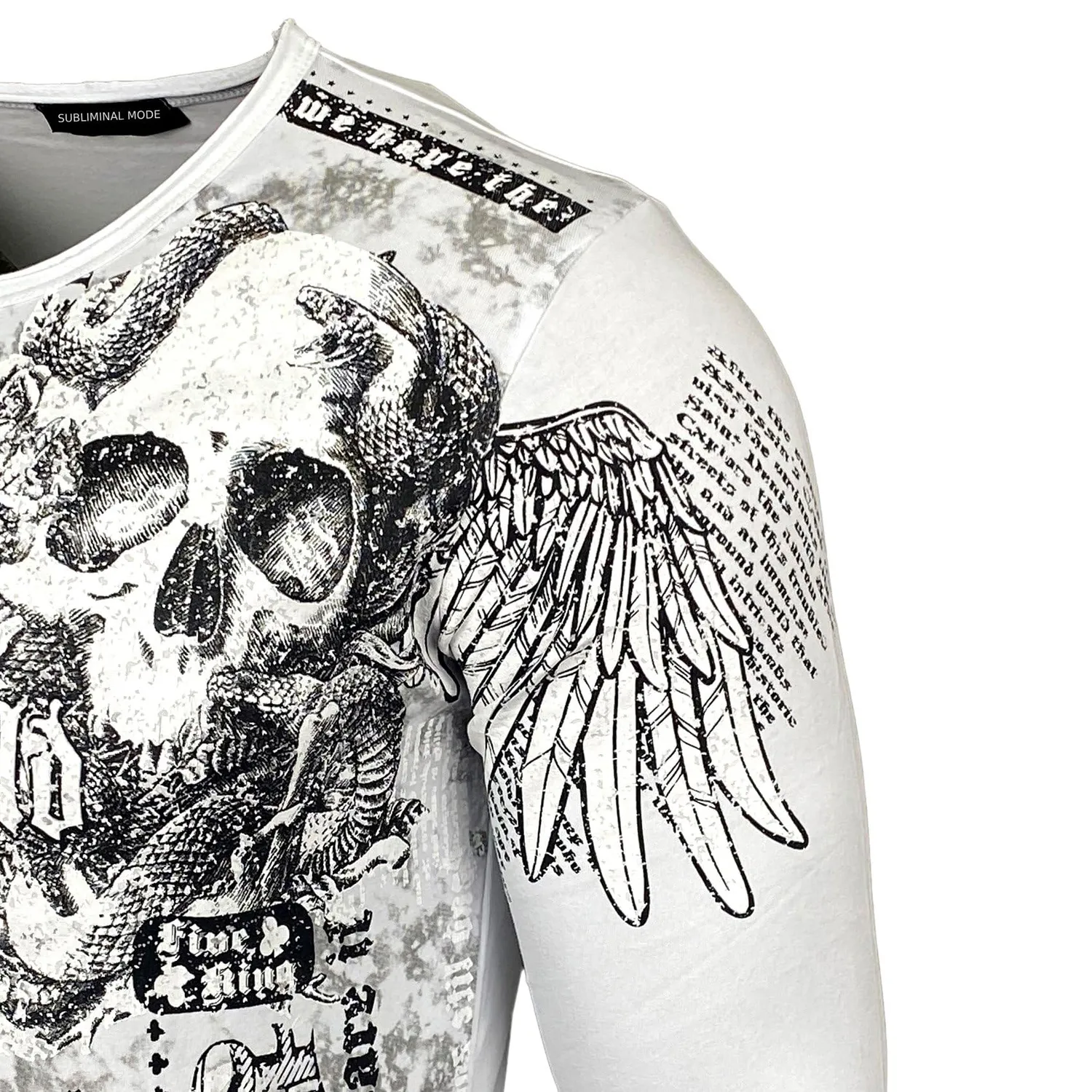 Subliminal Mode BX709 t-shirt homme col rond coton délavé