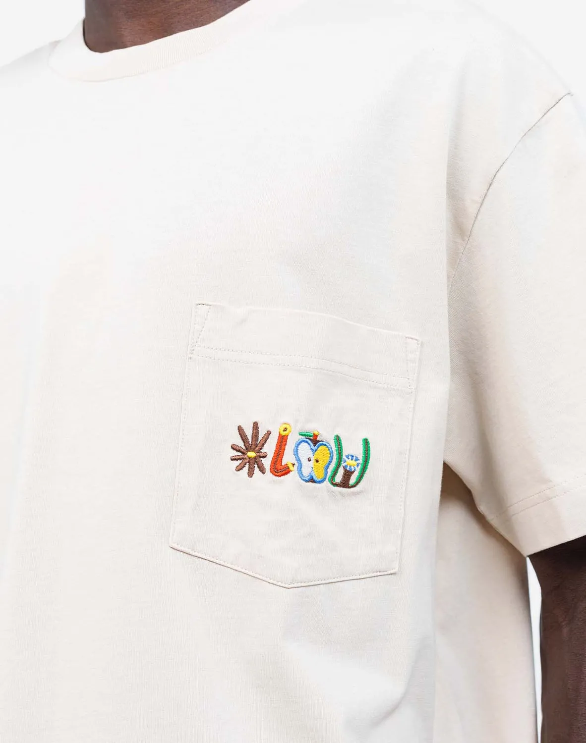 OLOW Pictures t-shirt ample crème poche coton bio