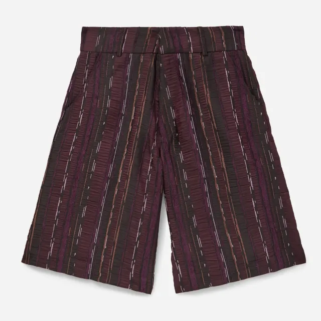 Labrum Black Label short safari bordeaux jacquard taille haute