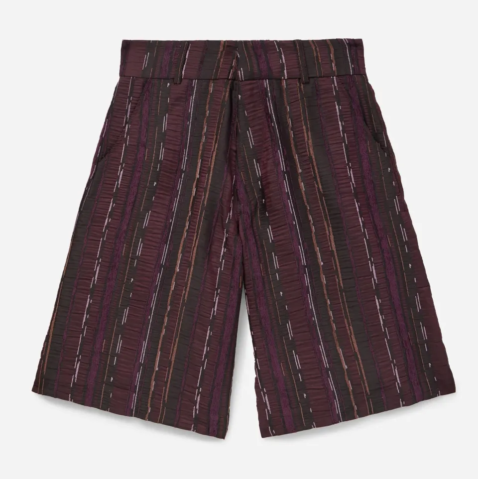 Labrum Black Label short safari bordeaux jacquard taille haute