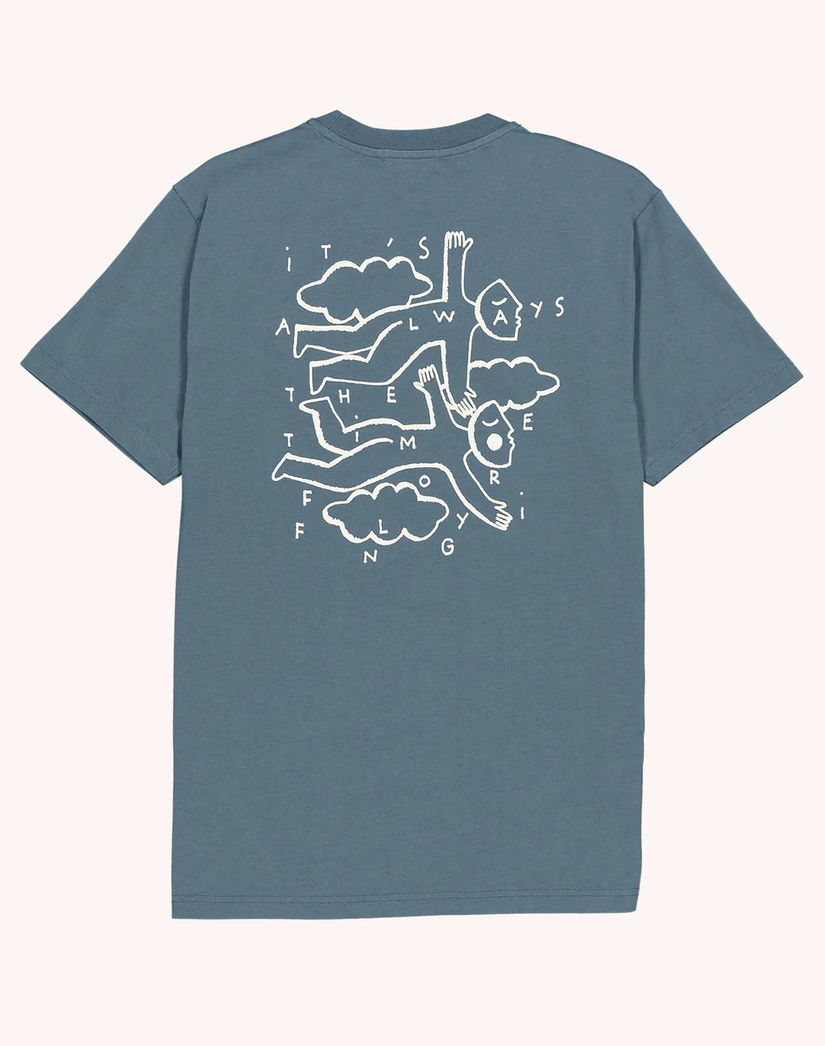 OLOW Flying t-shirt homme bleu acier coton bio