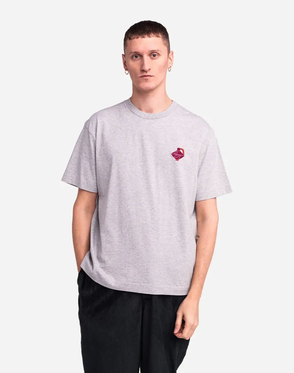 OLOW Soleil d'hiver t-shirt ample gris chiné coton bio