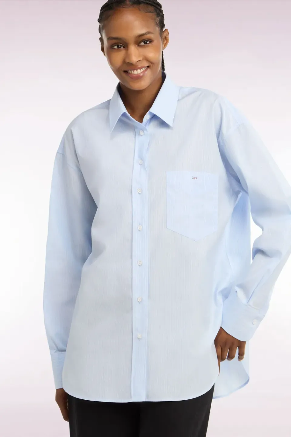 Eden Park Club Classique chemise femme ciel rayures oversized