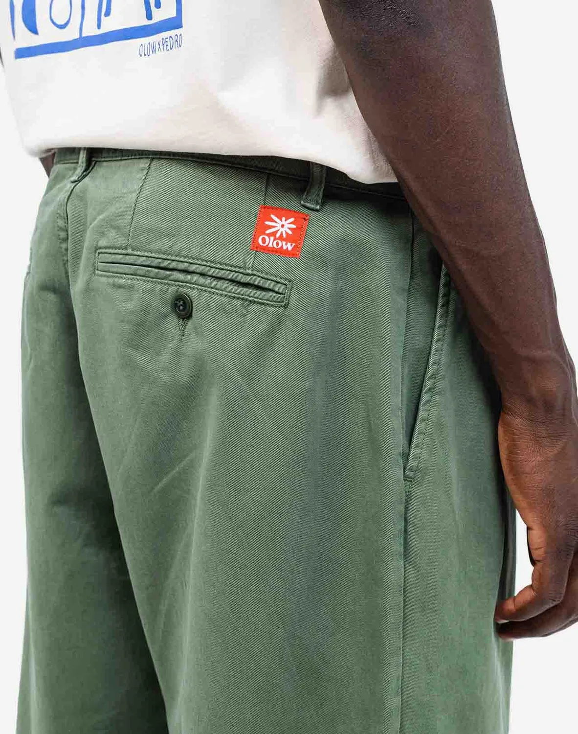 OLOW Sembo pantalon homme vert olive serge coton