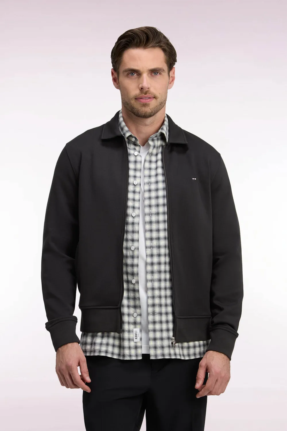 Eden Park Tradi Preppy sweat zippé col polo coton marron