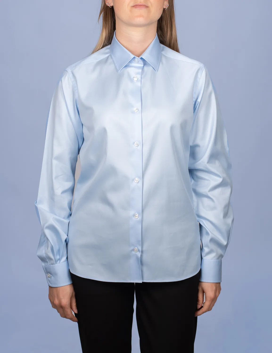 La Chemise Française Twill Fin chemisier femme bleu ciel