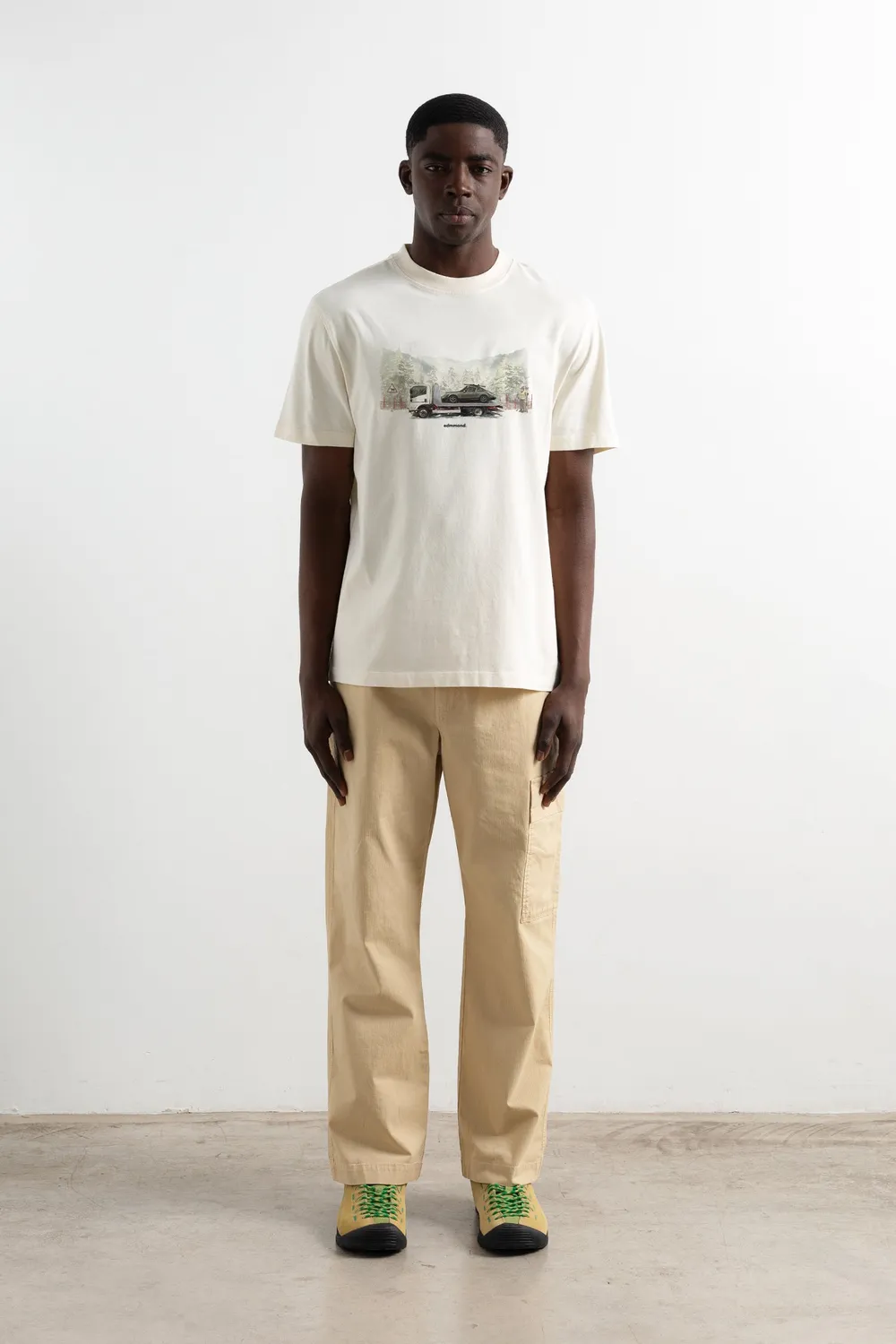 Edmmond Studios Journey t-shirt homme écru imprimé hiver