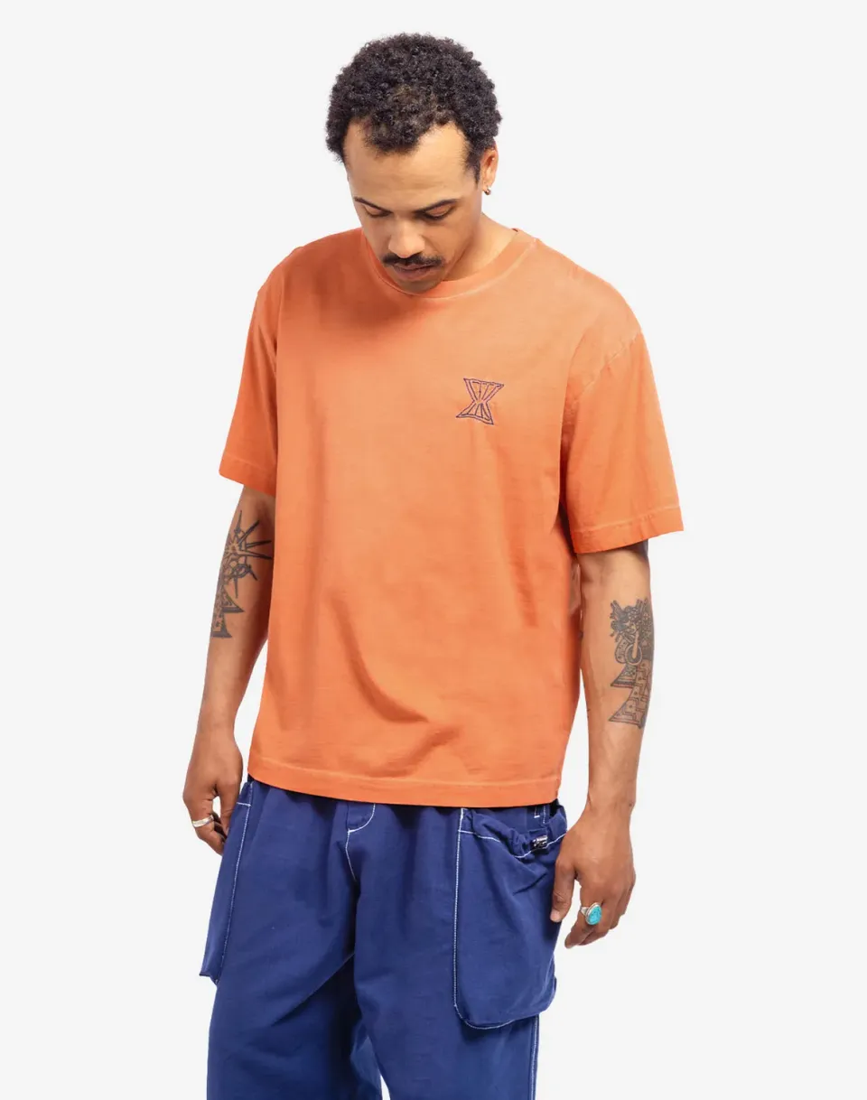 Olow Azurella t-shirt ample mandarine brodé