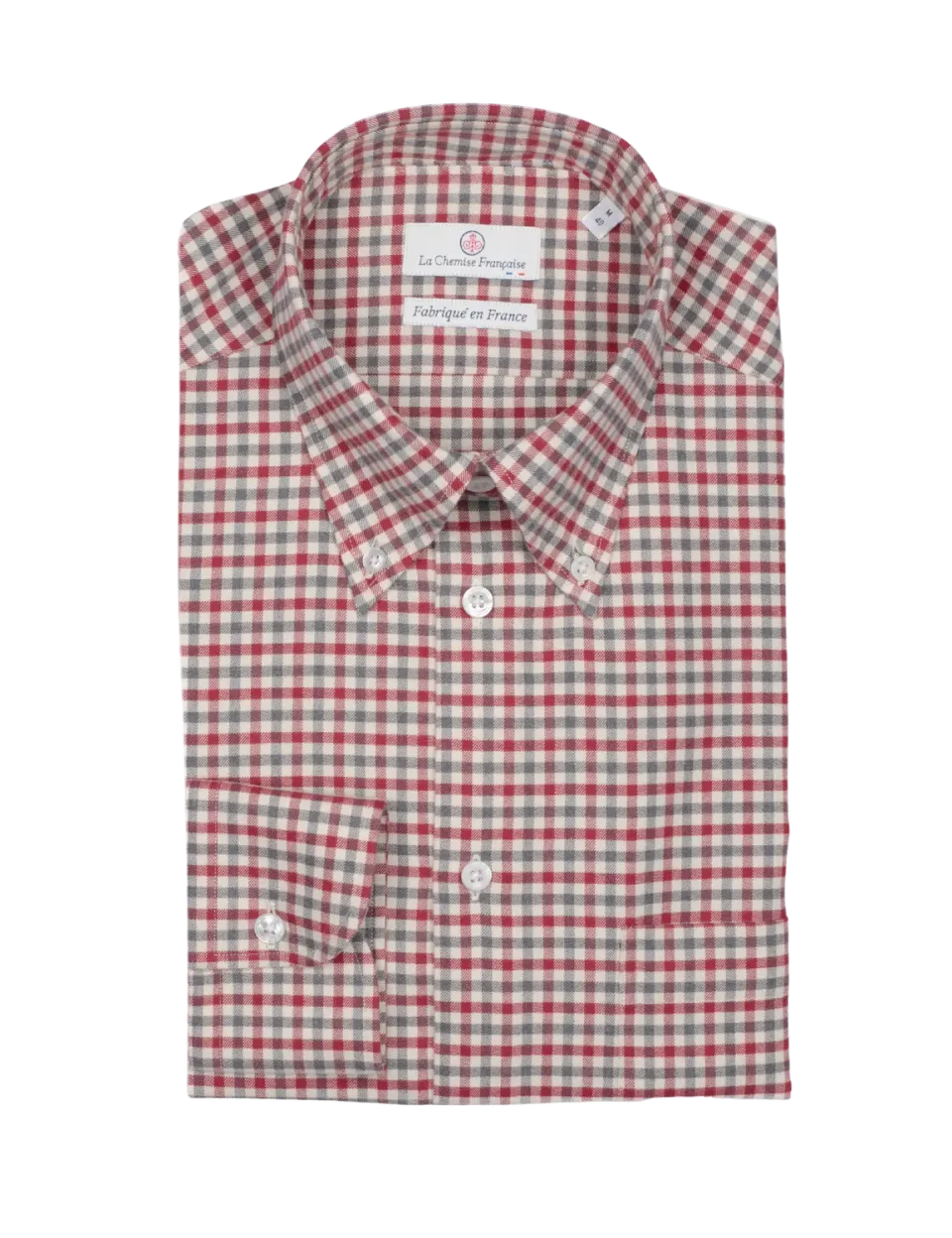 La Chemise Française Flanelle Carreaux chemise homme rouge gris