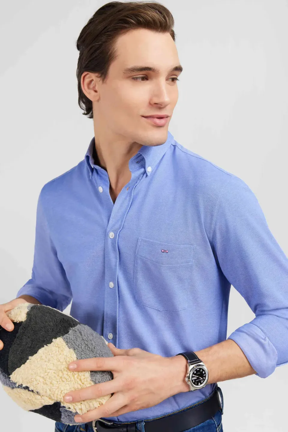 Eden Park PPSHICHE0018 chemise slim bleu pinpoint