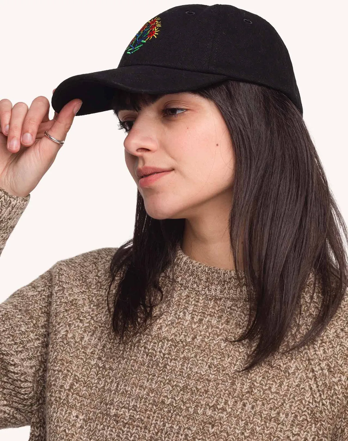 OLOW Six Panel casquette Blossom denim noir