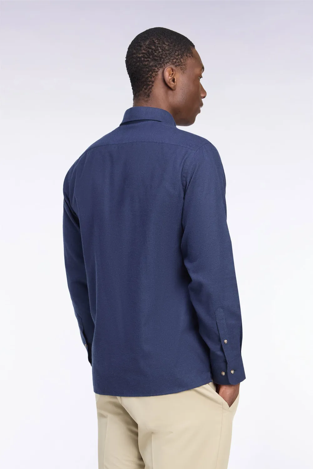 Eden Park Chemise Coton Marine Coupe Droite Col Boutonné