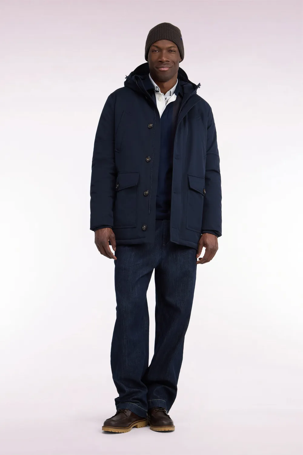 Eden Park Legend Rugby parka boutonnee marine nylon