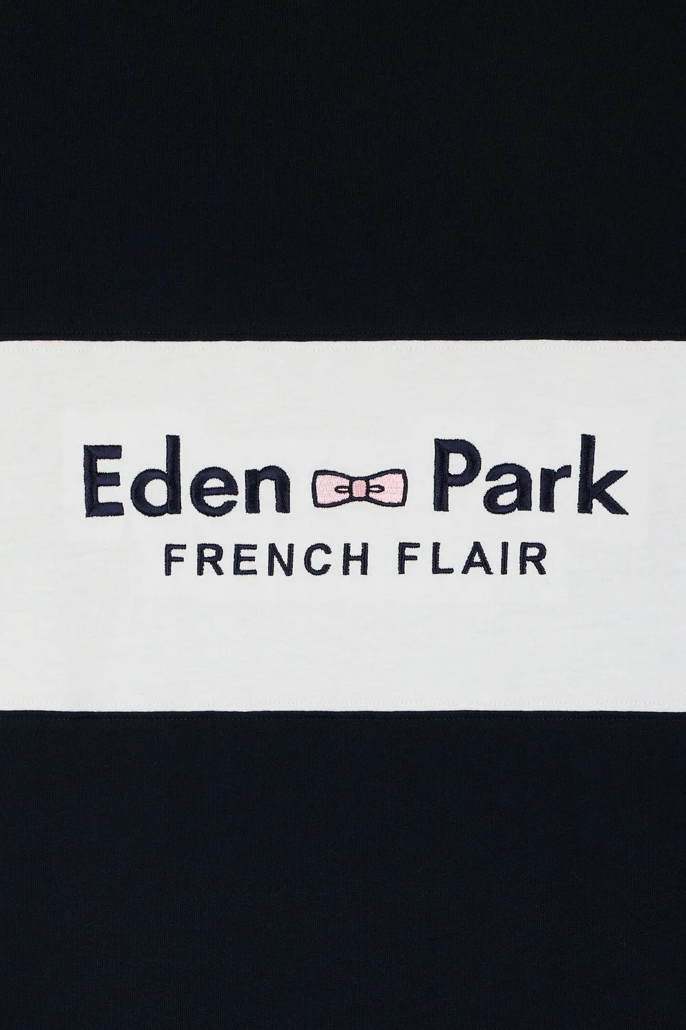 Eden Park Tricolore t-shirt bicolore écru coton brodé droit