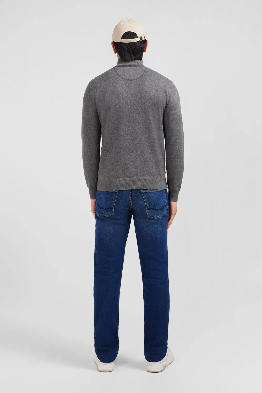 Eden Park pull gris col camionneur coton zippé