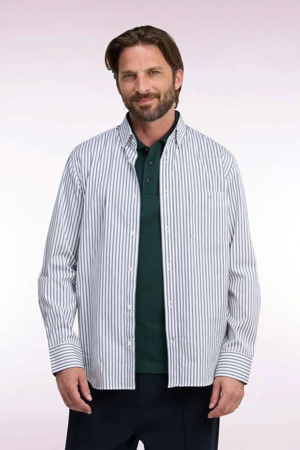 Eden Park College chemise homme rayée coton coupe droite