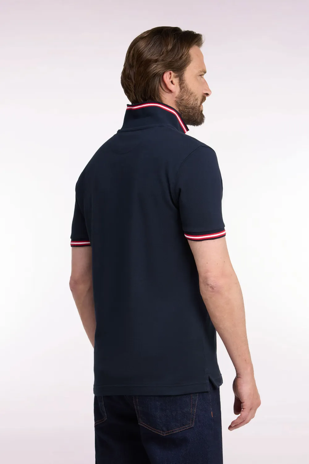 Eden Park College polo coton marine écusson droit