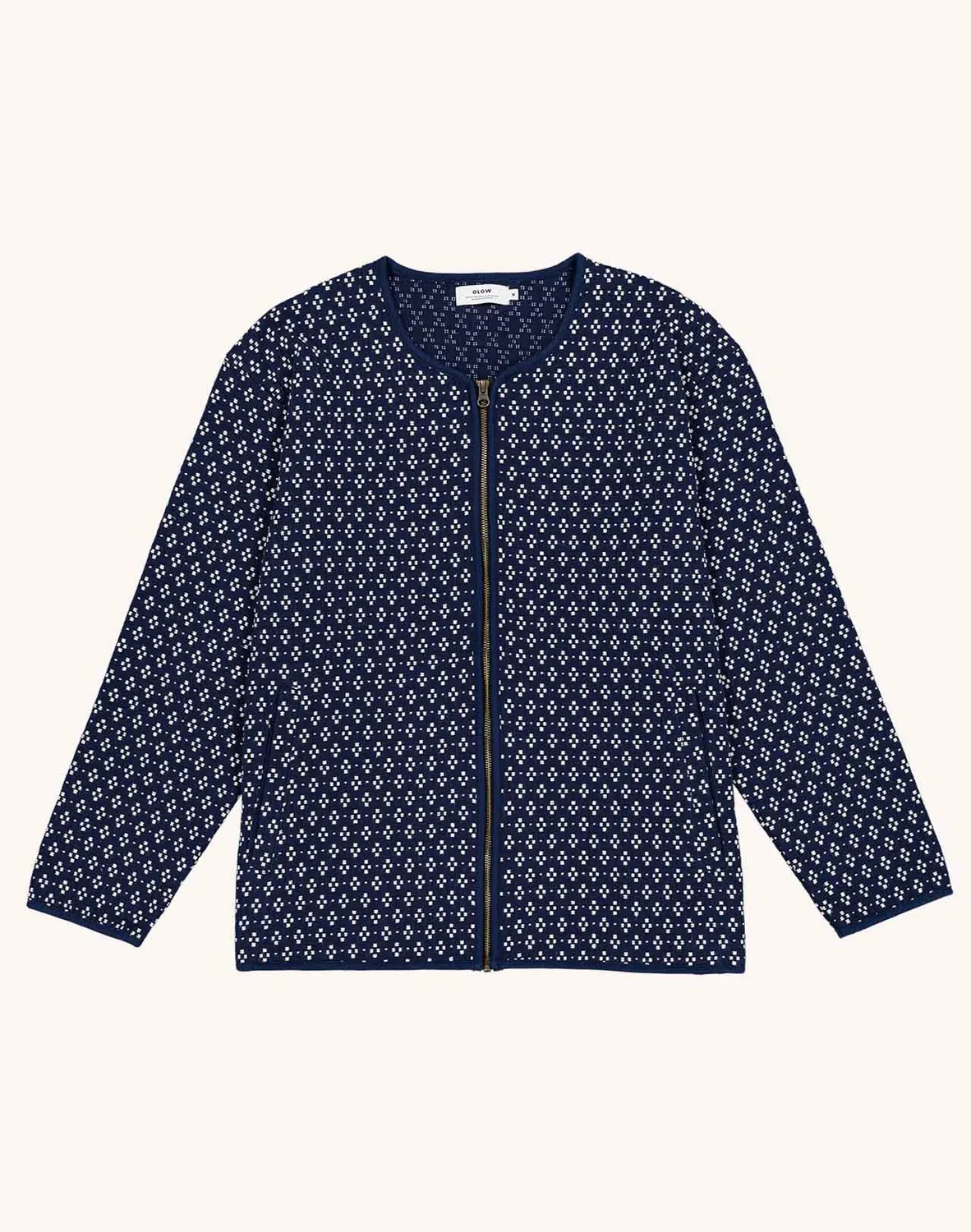 OLOW Yama Bleu Marine veste jacquard recyclé