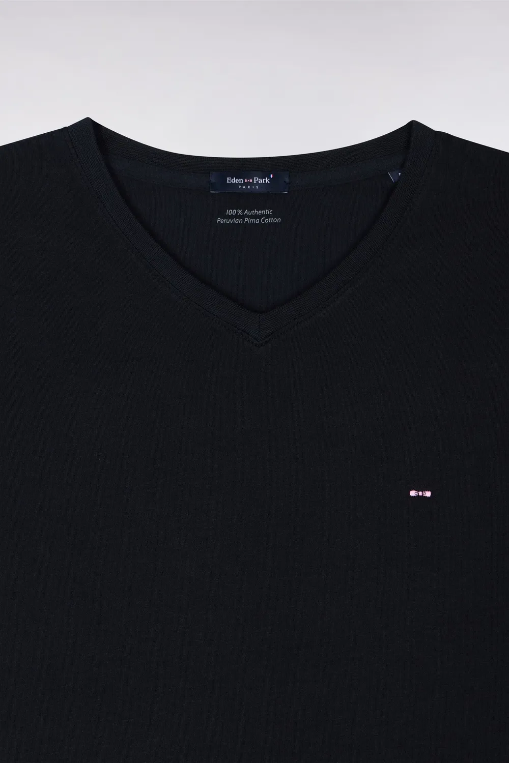 Eden Park t-shirt col V coton Pima noir homme